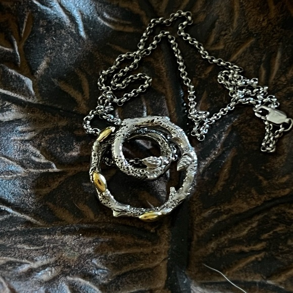 Stephen Dweck Fortuna Diamonds sterling silver 18k gold twig branch necklace - Picture 6 of 7